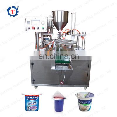 Automatic coffee pudding plastic cup filling lid sealing machine