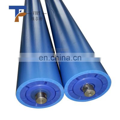 China Factory hard hdpe conveyor rollers with Plastic Ball fag Bearing housing