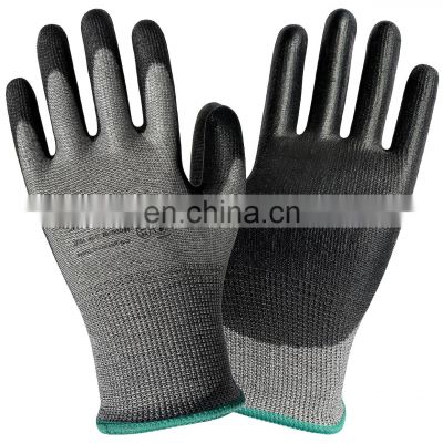 13 Gauge UHMWPE Glassfibre Mixed Nylon PU Palm Meat Processing Butcher ANSI A4 Anti Cut Resistant Work Gloves