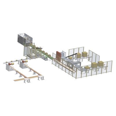 Packing and palletizing linkage line Food service industrybox and palletizing production line