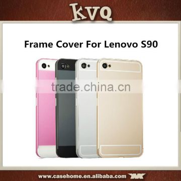 Frame Cases Ultra thin Aluminum Bumper Frame Acrylic Back Cover For Lenovo S90 Ultra Thin 2 in 1 Metal Frame Cover Housing