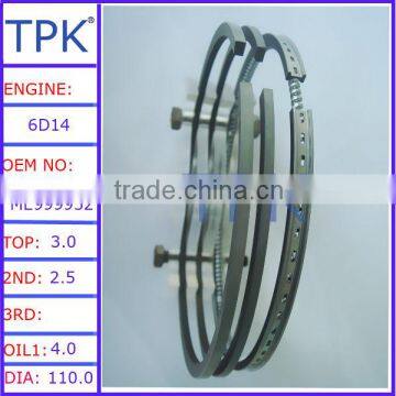 6D14 engine piston ring set ME999952