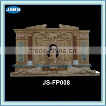 natural marble interior double fireplace mantel