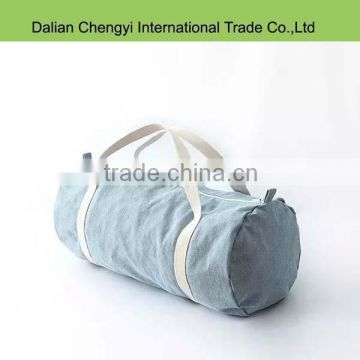 China Manufacturer pillow shaped round denim portable travel bag