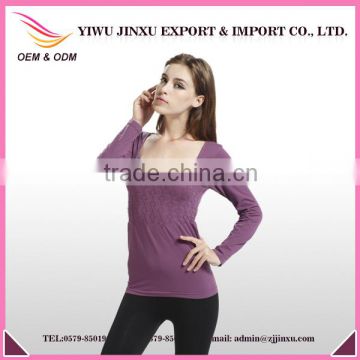 fancy girl long sleeve seamless t shirt wholesale china woman shirt