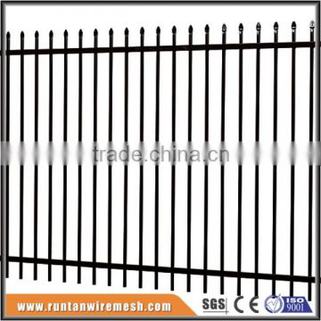Powder coated spear top security steel fence panel