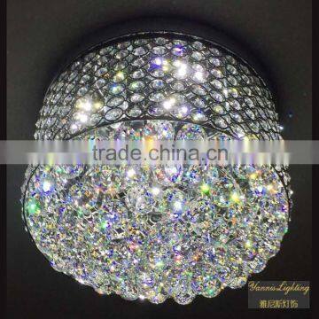 Best K9 crystal iron base material chrome finshed chandelier ceiling lamp for bedroom decor                        
                                                Quality Choice