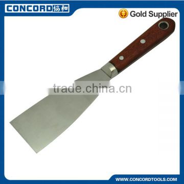 more size China choice Stainless Steel Putty Knife with Wooden Handle , Long Metal Scraper civil construction tools