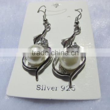 925 sterling silver pearl earring-solid silver earring with fresh water pearl beads-pearl jewelry sterling silver