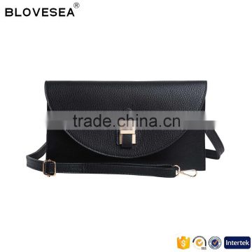 black ladies wallet clutch best metal for ladies bags ornament flap clutch handbag ladies PU black clutch bag evening