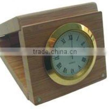 Bamboo foldable desk clock