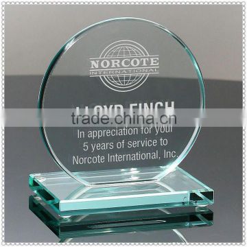 Jade Glass Round Awards Plaque For Personalized Gifts