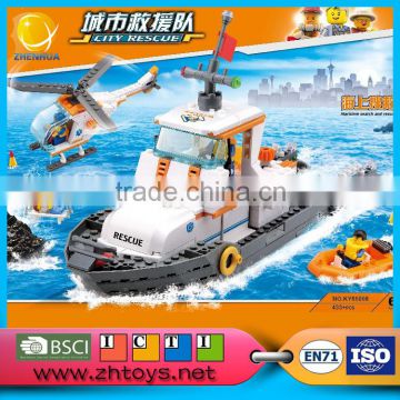 Childrens learning toys rescue boats 433PCS blocks toys for sale