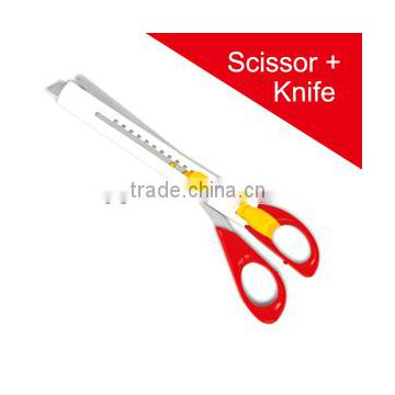 High Quality stationery ABS Scissors With Cutter Knife