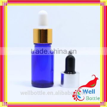 Glass bottle with aluminum cap for 15ml glass eye dropper bottle with colored glass dropper bottles
