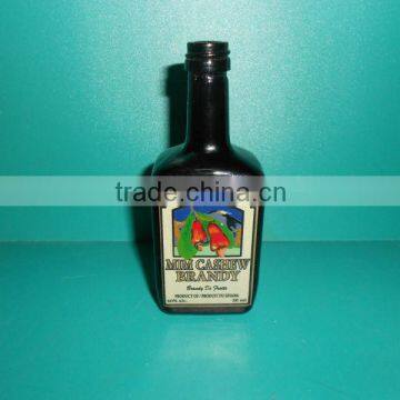 50ml mini black glass spirit liquor bottle