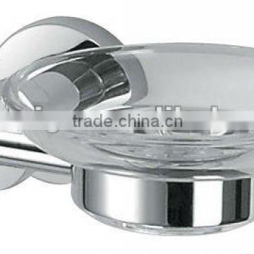 Brass and stainless steel single soap dish