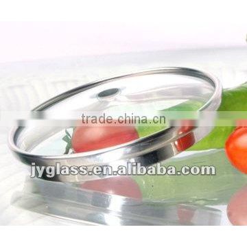 tempered glass lid with stainless steel ring