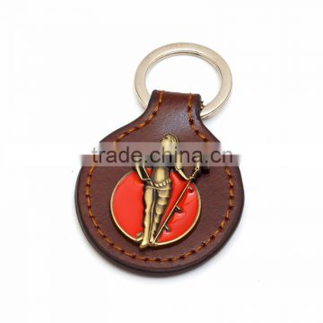 Fashionable leather keyring with keychain key FOB