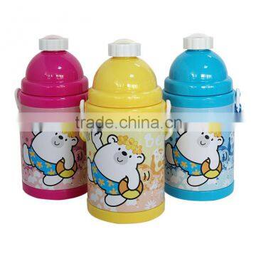 2014 Wholesale Tinplate and Plastic Water Bottle with custom Logo