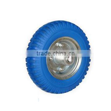 2.50-4 Flat Free PU Rubber Wheels for hand trolley