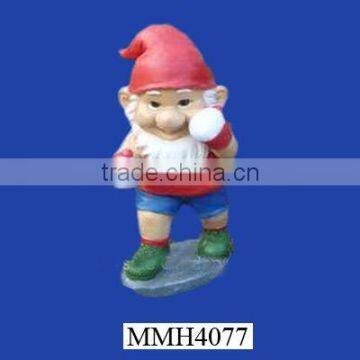 Cyclists garden gnome resin