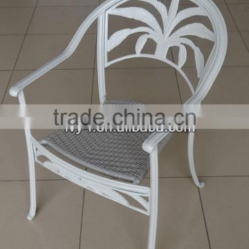 highly durable white metal chair with armrest dining room/classic dining room chair/rattan chair for dining