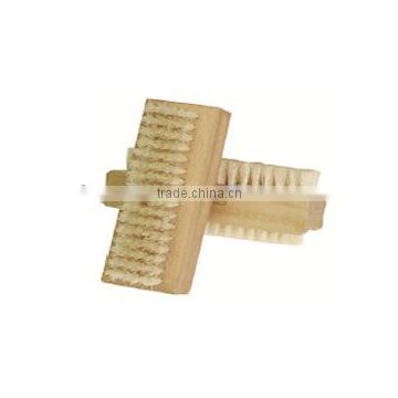 Nail brush wooden loose twin nail brush with soft & firm bristles