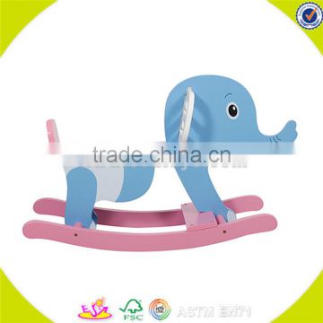 Wholesale high quality wooden baby rocking horse hot elephant shape wooden baby rocking horse W16D023
