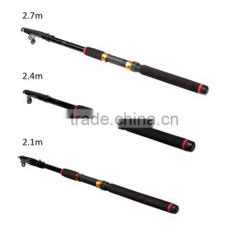 Ecellent Quality 2.1/2.4/2.7m Outdoor Portable Glass Fiber Telescopic Fishing Rod Travel Holiday Spinning Fishing Pole