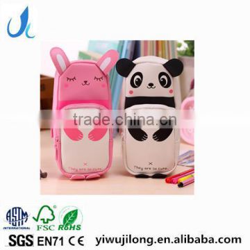 Wholesale office & school rabbit panda pencil case bag PVC PU fabric multifunction animal shape pencil bag