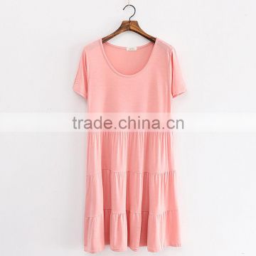 Latest simple design pink skirt dress