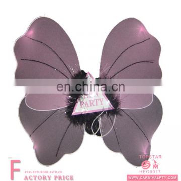 Party supplier custom metal pilot wings pin badge led isis Pink butterfly wings
