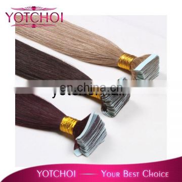 Tape In Skin Weft 100% Remy Human Hair Extensions Blonde Color