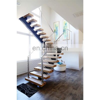 Build led stair light floating staircase designs wooden stairs with glass handrail