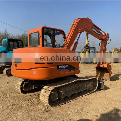 Doosan used digger dh80-7 dh80 with dozer for sale