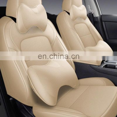 2022 luxury Beige Memory Foam Intermediate true genuine mixed leather front back seat cover fit for ssangyong tivoli