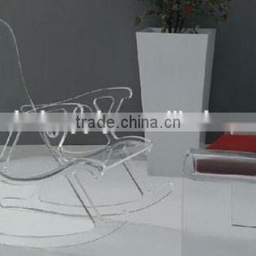 Modern acrylic rocking lounge chair