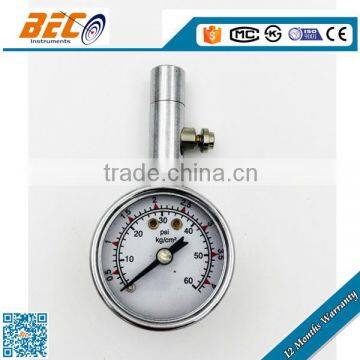 (YT-40A) 40mm colorful dual scale dial chrome plated material pointer type normal gas tyre gauge