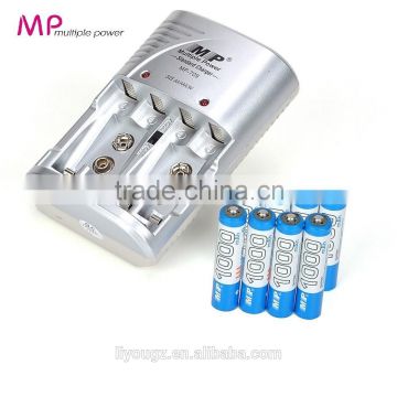 Wholesale price Universal MP709 Battery Charger + 8 PCS Premium NiMH Rechargeable AAA1100mAh Batteries