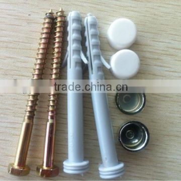 Sanitary fittings and fixing screw set