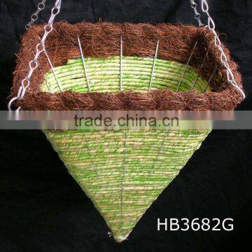 hanging basket,Rattan Hanging Basket,hanging flower basket,hanging planter,hanging flower pot,garden decoration,corn rope basket