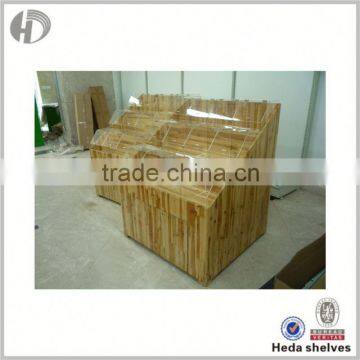 Promotions Custom Logo Supermarket Wooden Floor Display