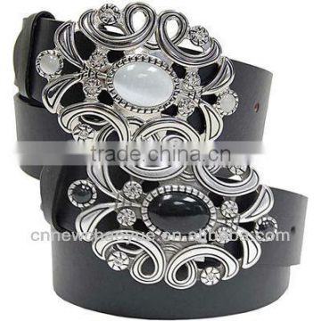 nickle free fashion pin buckle with filigree details and gems