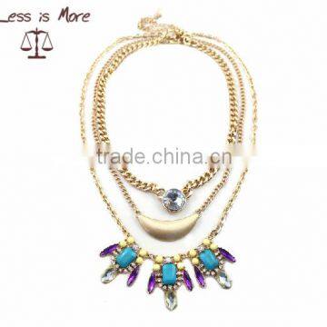 2015 Fashion three layers necklace,statement necklace