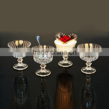 clear crystal glass ice cream cup