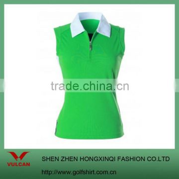 Cool dry ladies sleeveless Performance Sport Shirts with zipper