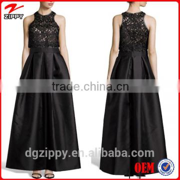 Black Floral Brocade And Sateen Evening Gown Latest Gown Designs