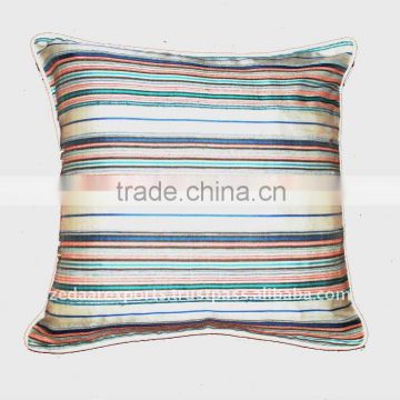 Dupion silk stripe cushion cover