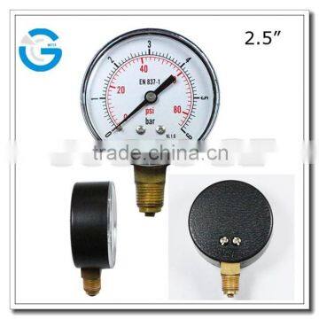 High quality brass internal black steel economic type pressure gauge